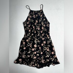 American Eagle Outfitters Black Floral Romper